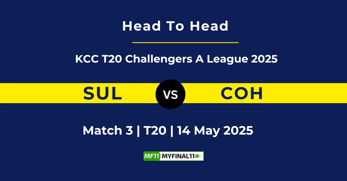 SUL vs COH Player Battle & Head to Head Team Stats - Kuwait T20 Challe...