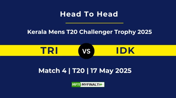 TRI vs IDK Player Battle, Head to Head Kerala Mens T20 Challenger Trophy 2025
