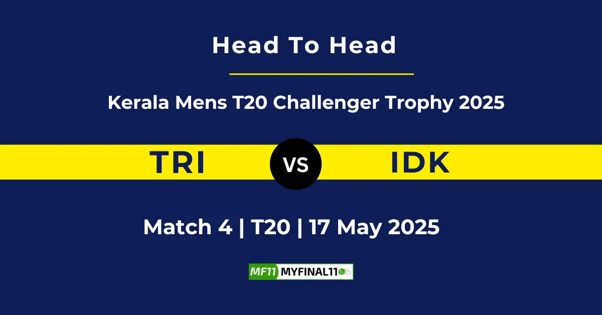 TRI vs IDK Player Battle & Head to Head Team Stats - Kerala Mens T20 C...