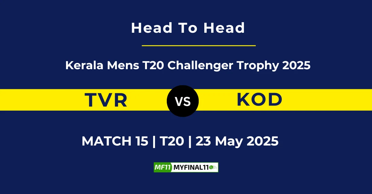 TVR vs KOD Player Battle & Head to Head Team Stats - Kerala T20 Me...