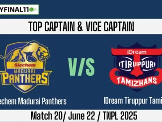 SMP vs ITT Top 3 Captain and Vice-Captain Pick 20th, TNPL 2025