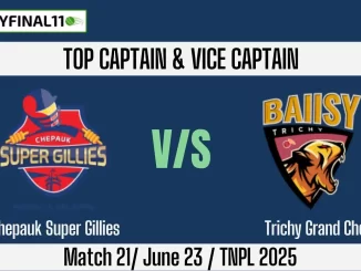 CSG vs TGS Top 3 Captain and Vice-Captain Pick 21st, TNPL 2025