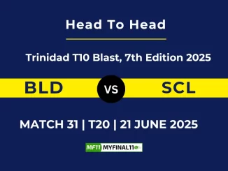 BLD vs SCL Player Battle & Head to Head Team Stats - Trinidad T10 Blast, 7th Edition 2025