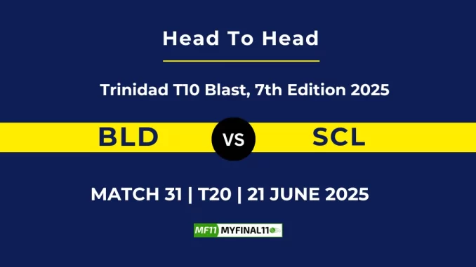 BLD vs SCL Player Battle & Head to Head Team Stats - Trinidad T10 Blast, 7th Edition 2025