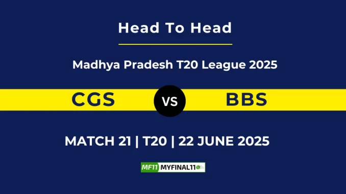 CGS vs BBS Player Battle & Head to Head Team Stats - Madhya Pradesh T20 League 2025