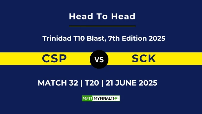 CSP vs SCK Player Battle & Head to Head Team Stats - Trinidad T10 Blast, 7th Edition 2025