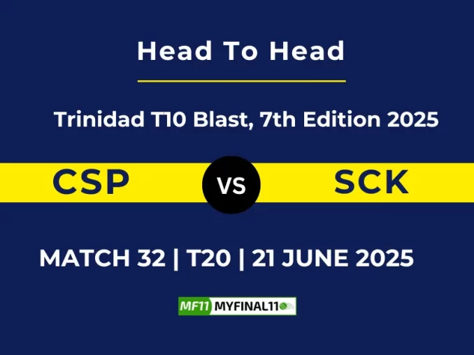 CSP vs SCK Player Battle & Head to Head Team Stats - Trinidad T10 Blast, 7th Edition 2025
