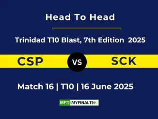 CSP vs SCK Player Battle, Head to Head Trinidad T10 Blast, 7th Edition 2025