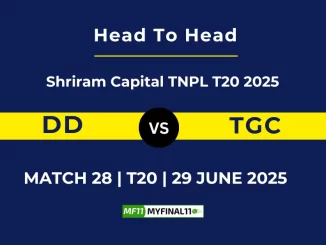 DD vs TGC Player Battle & Head to Head Team Stats -Shriram Capital TNPL T20 2025