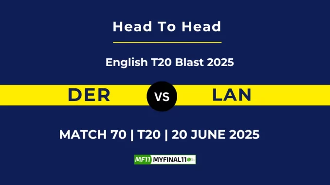 DER vs LAN Player Battle, Head to Head English T20 Blast 2025