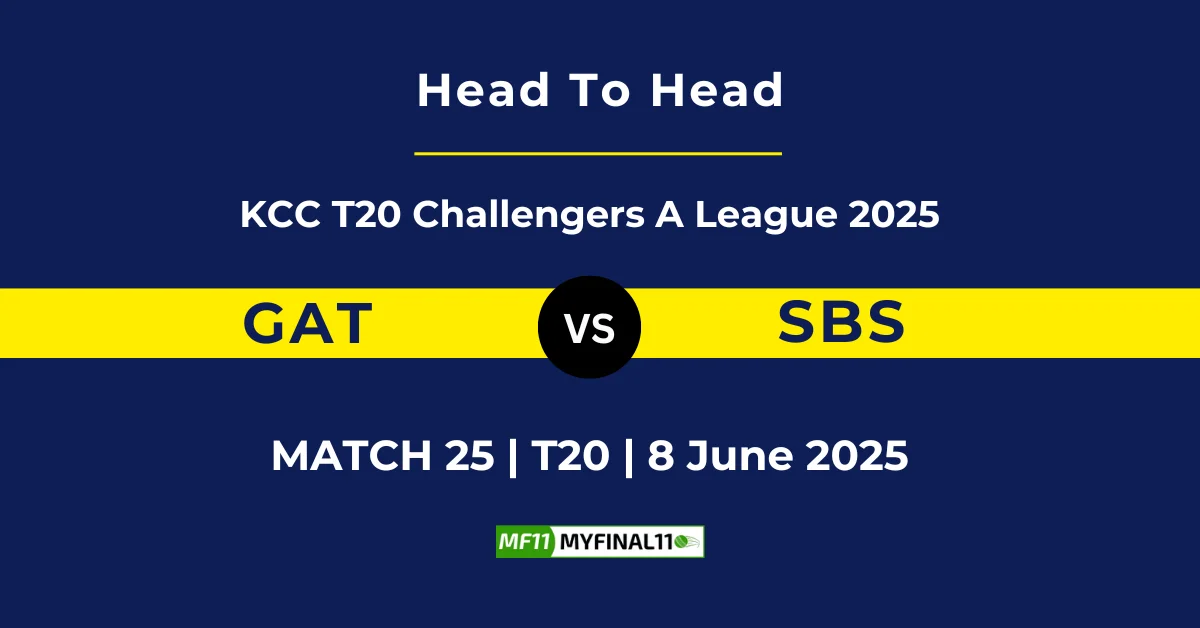 GAT vs SBS Player Battle & Head to Head Team Stats - KCC T20 Challenge...