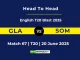 GLA vs SOM Player Battle, Head to Head English T20 Blast 2025