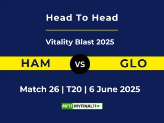 HAM vs GLO Player Battle, Head to Head Vitality Blast 2025