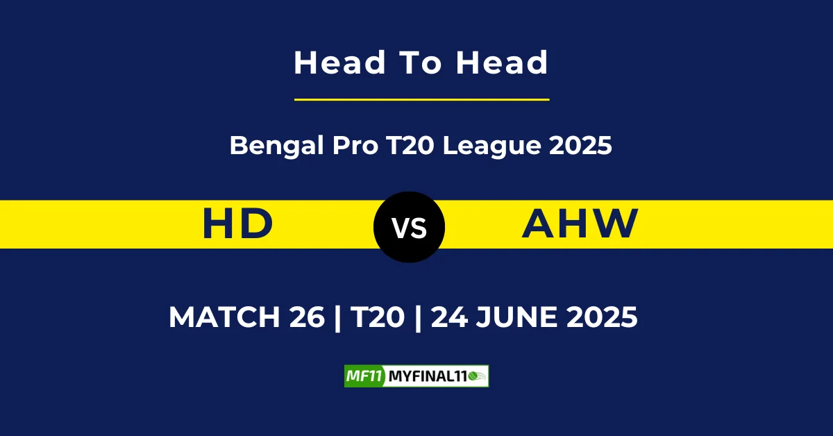 HD vs AHW Player Battle & Head to Head Team Stats - Bengal Pro T20...