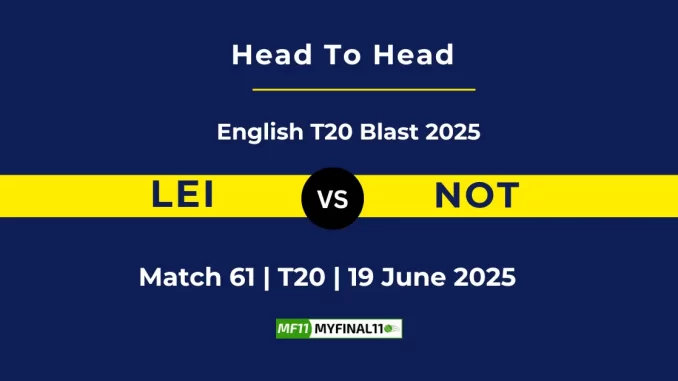LEI vs NOT Player Battle, Head to Head English T20 Blast 2025