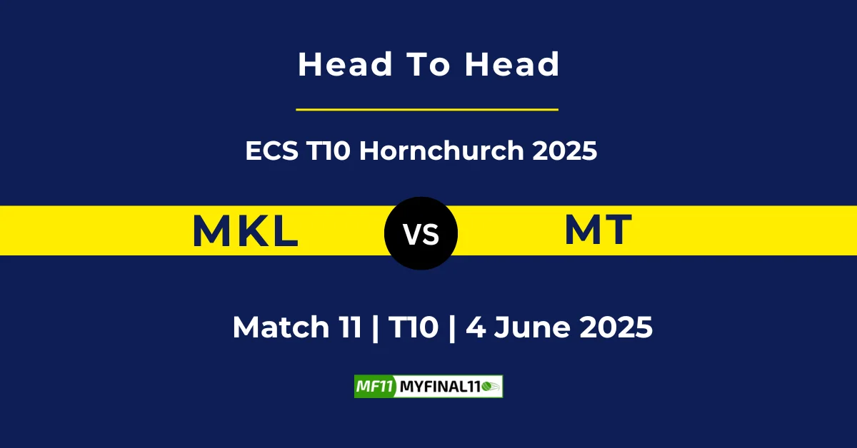 MKL vs MT Player Battle & Head to Head Team Stats - ECS T10 Englan...