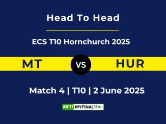 MT vs HUR Player Battle, Head to Head ECS T10 Hornchurch 2025
