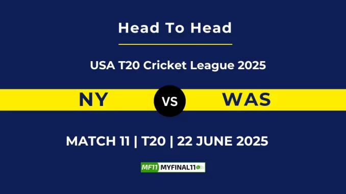 NY vs WAS Player Battle & Head to Head Team Stats - USA T20 Cricket League 2025