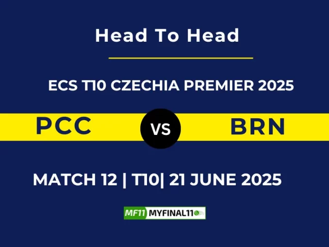 PCC vs BRN Player Battle & Head to Head Team Stats - ECS T10 Czechia Premier 2025