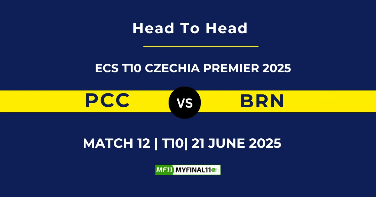 PCC vs BRN Player Battle & Head to Head Team Stats - ECS T10 Czech...