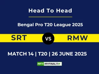SRT vs RMW Player Battle & Head to Head Team Stats -Bengal Pro T20 League 2025
