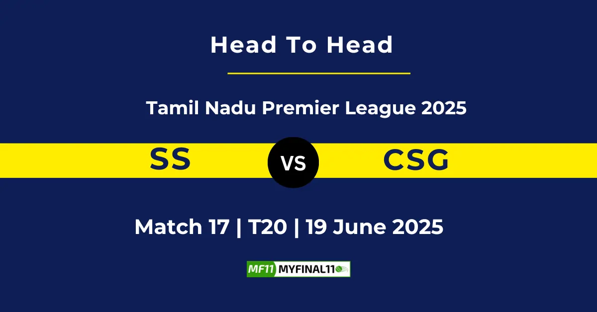 SS vs CSG Player Battle & Head to Head Team Stats - Tamil Nadu Premier...