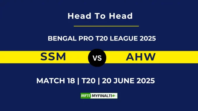 SSM vs AHW Player Battle & Head to Head Team Stats - Bengal Pro T20 League 2025