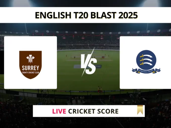 SUR vs MID Live Cricket Score English T20 Blast 2025