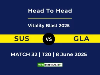 SUS vs GLA Player Battle, Head to Head Vitality Blast 2025