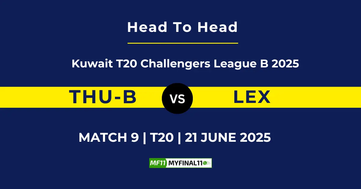 THU-B vs LEX Player Battle & Head to Head Team Stats - Kuwait T20 ...