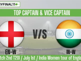 EN-W vs IN-W Top 3 Captain Pick 2nd T20I