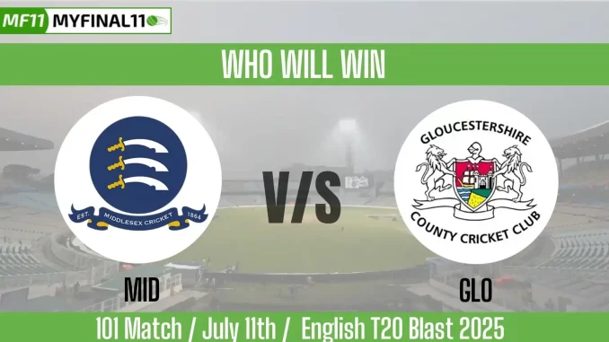MID vs GLO Who will win, 101 Match English T20 Blast 2025
