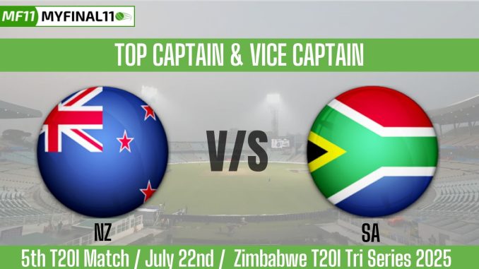 NZ vs SA Top 3 Captain and Vice-Captain Pick 5th T20I Match