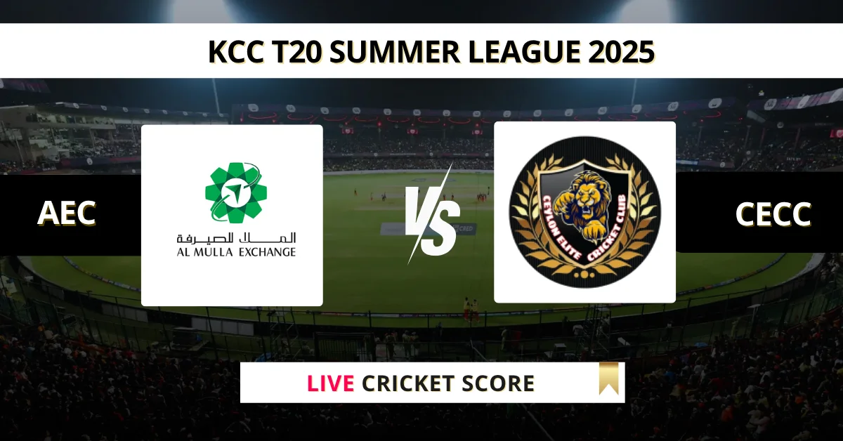 AEC vs CECC Live Score: Scorecard, Ball by Ball Commentary - Match 32,...