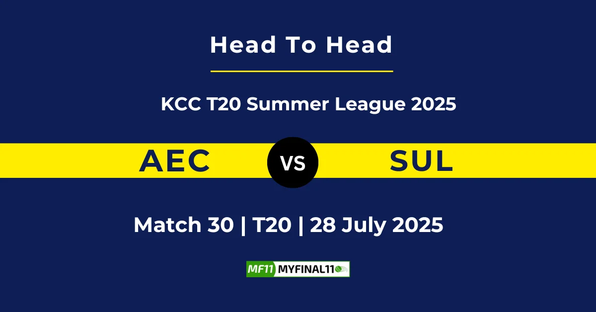 AEC vs SUL Player Battle & Head to Head Team Stats - Kuwait T20 Su...