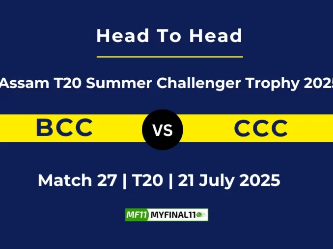 BCC vs CCC Player Battle & Head to Head Team Assam T20 Summer Challenger Trophy 2025