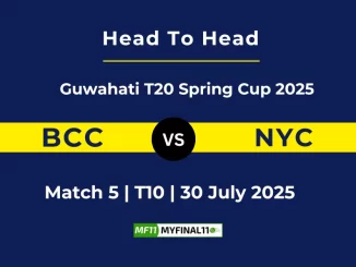 BCC vs NYC Player Battle & Head to Head Guwahati T20 Spring Cup 2025