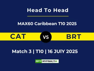 CAT vs BRT Player Battle & Head to Head Team MAX60 Caribbean T10 2025