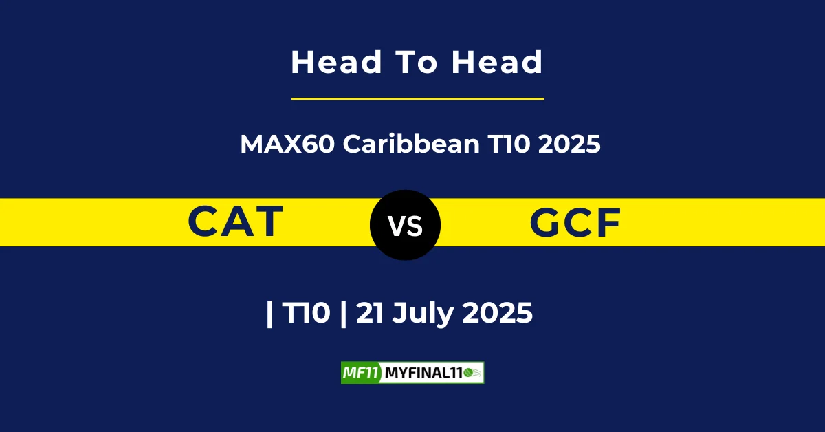 CAT vs GCF Player Battle & Head to Head Team Stats - Caribbean MAX60 T...