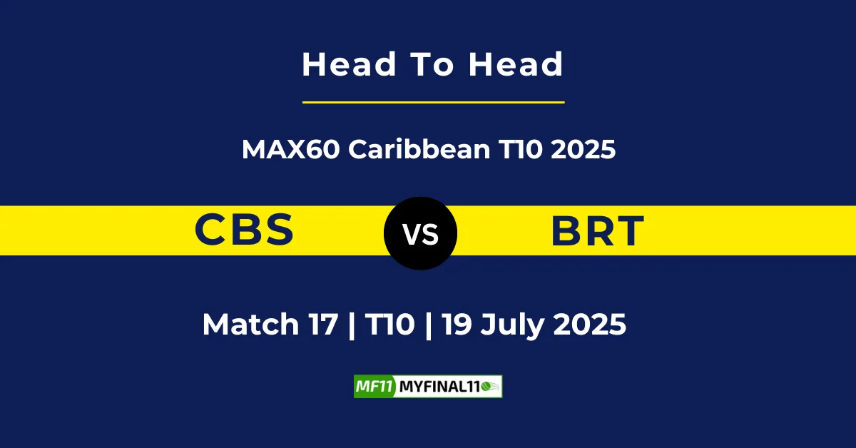 CBS vs BRT Player Battle & Head to Head Team Stats - Caribbean MAX60 T...