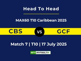 CBS vs GCF Player Battle & Head to Head Team MAX60 T10 Caribbean 2025