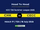 CHK vs CECC Player Battle & Head to Head Team KCC T20 Summer League 2025