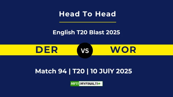 DER vs WOR Player Battle & Head to Head Team English T20 Blast 2025