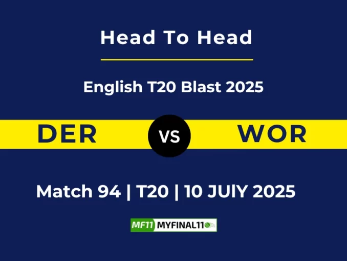 DER vs WOR Player Battle & Head to Head Team English T20 Blast 2025