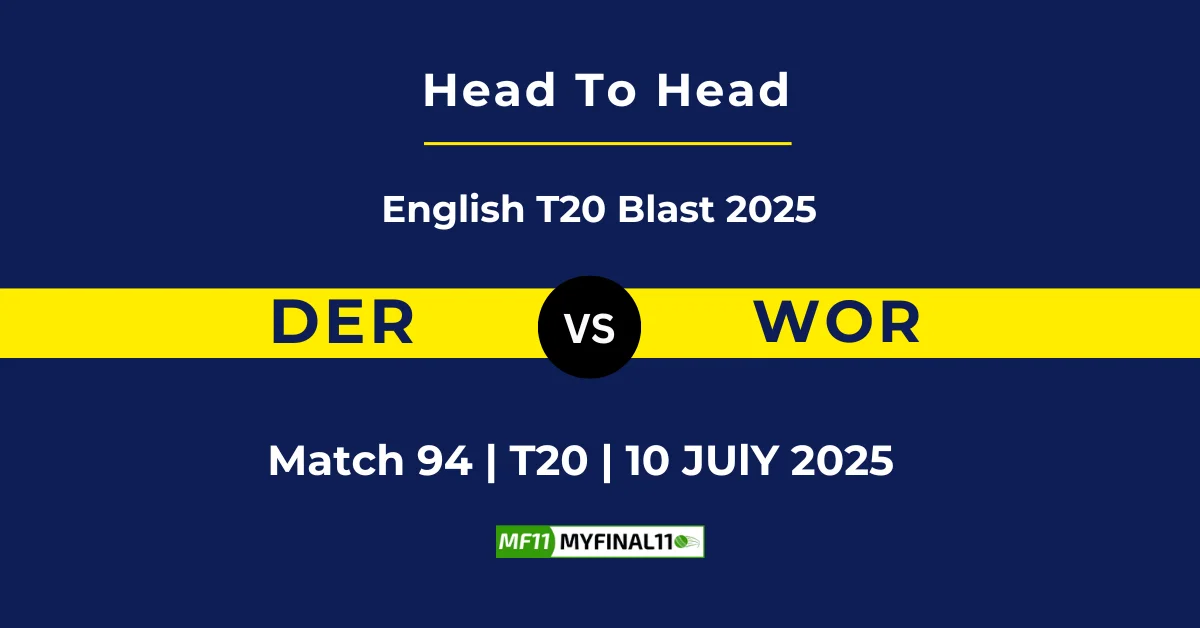 DER vs WOR Player Battle & Head to Head Team Stats - English T20 Blast...