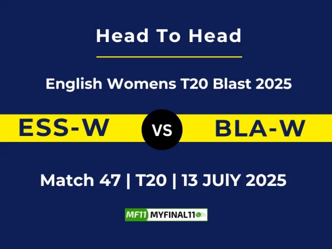 ESS-W vs BLA-W Player Battle & Head to Head Team English Womens T20 Blast 2025
