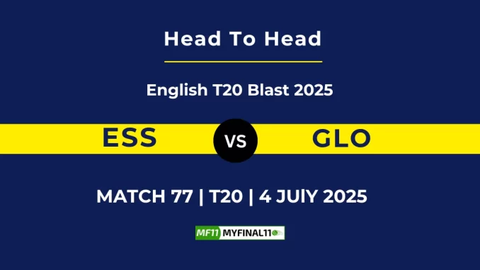 ESS vs GLO Player Battle & Head to Head Team Stats - English T20 Blast 2025