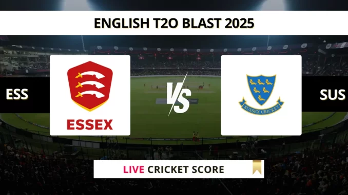 ESS vs SUS Live Cricket Score English T2O Blast 2025