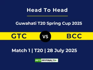 GTC vs BCC Player Battle & Head to Head Guwahati T20 Spring Cup 2025