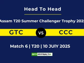 GTC vs CCC Player Battle & Head to Head Team Assam T20 Summer Challenger Trophy 2025
